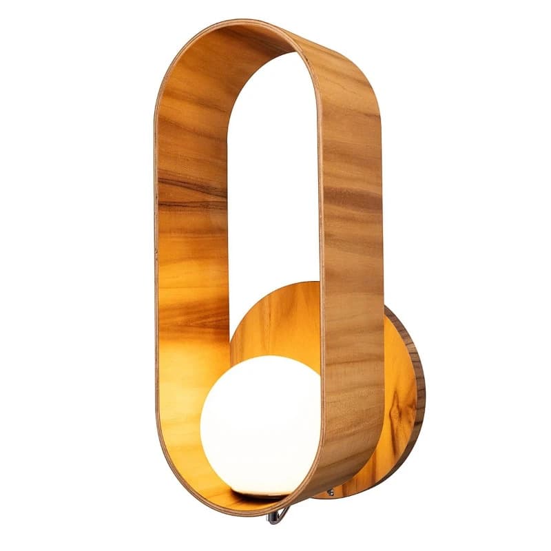 Accord Houten LED Wandlamp Sfera | 1X E27 Max 40W | Teak