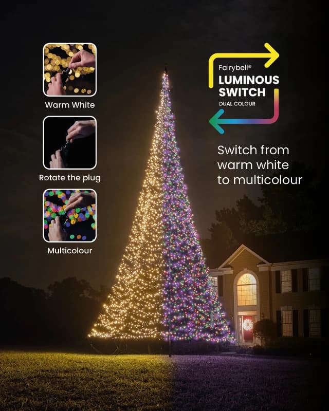 Fairybell Luminous Switch | 1000cm 8000 LEDs | Meerkleurig | LED niet uitwisselbaar | Exclusief Mast thumbnail 2