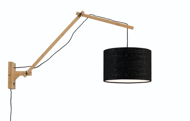 Good&Mojo Bamboe LED Wandlamp Andes | 1X E27 Max 40W | Black