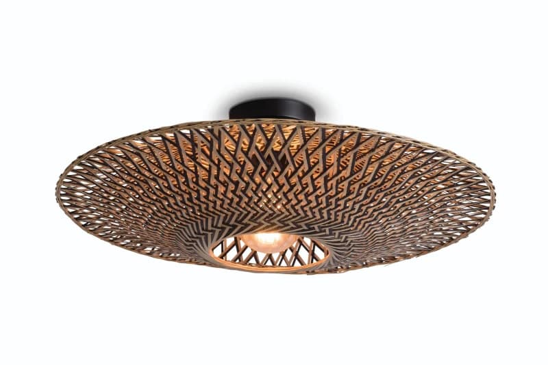 Good&Mojo Bamboe LED Plafondlamp Bali | 1X E27 Max 60W | Natural/Black