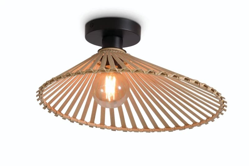 Good&Mojo Bamboe LED Plafondlamp Bromo | 1X E27 Max 60W | Natural/Black
