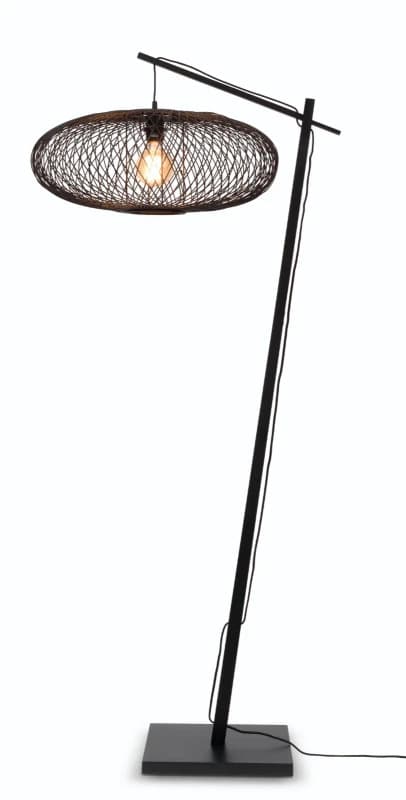 Good&Mojo Bamboe LED Staande Lamp Cango | 1X E27 Max 60W | Natural/Black