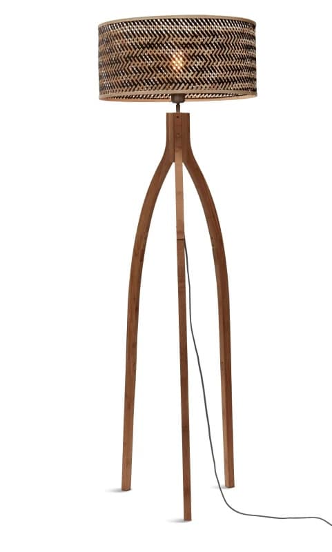 Good&Mojo Bamboe LED Staande Lamp Java | 1X E27 Max 60W | Natural/Black