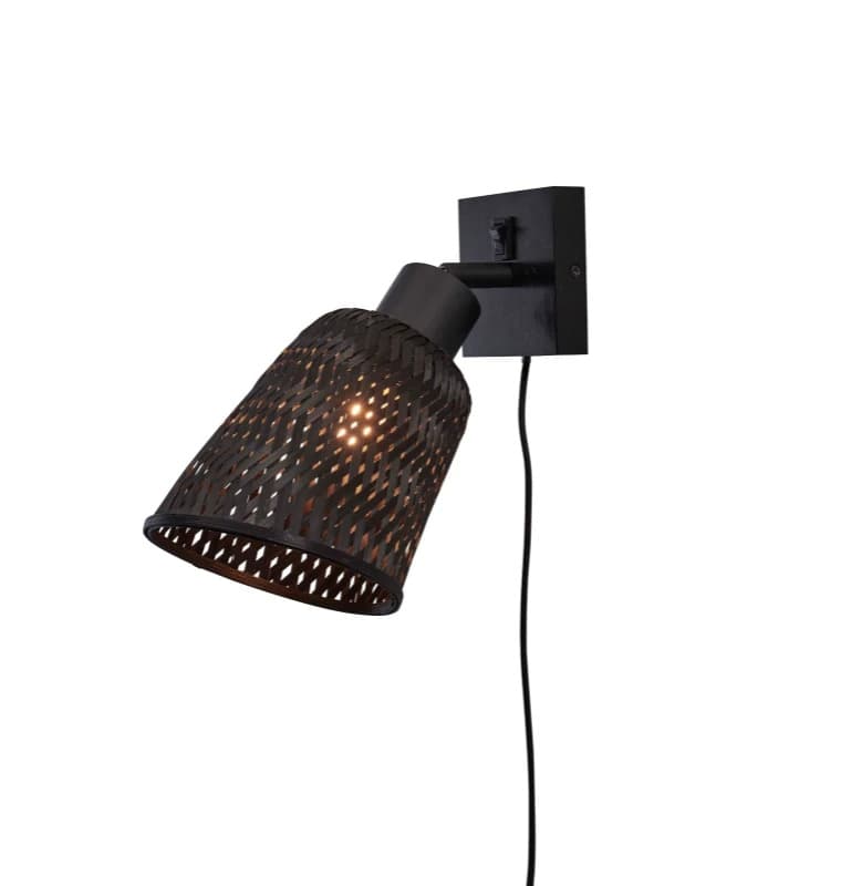 Good&Mojo Bamboe LED Wandlamp Java | 1X E27 Max 60W | Black