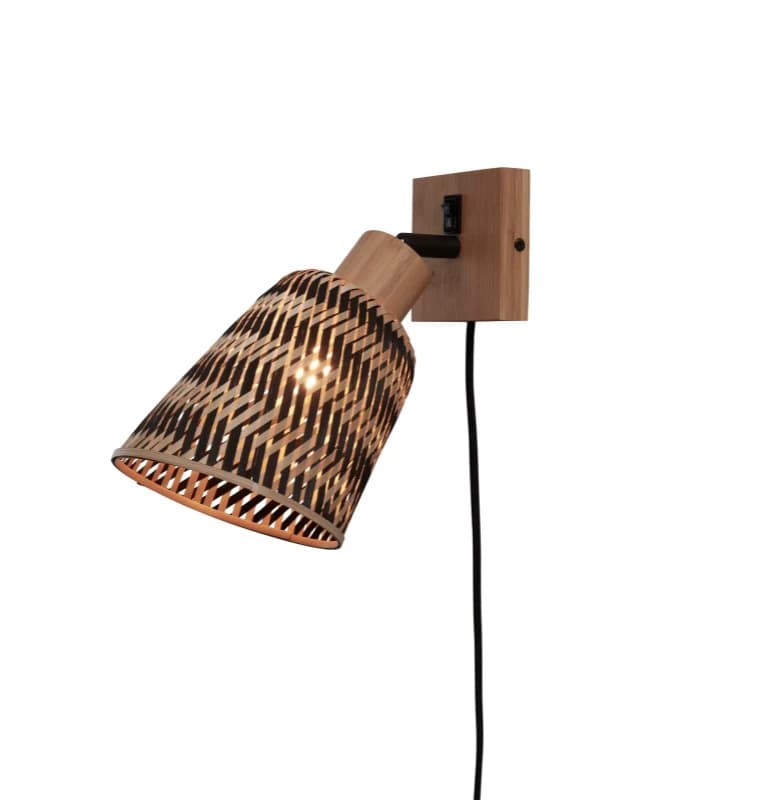 Good&Mojo Bamboe LED Wandlamp Java | 1X E27 Max 60W | Natural/Black