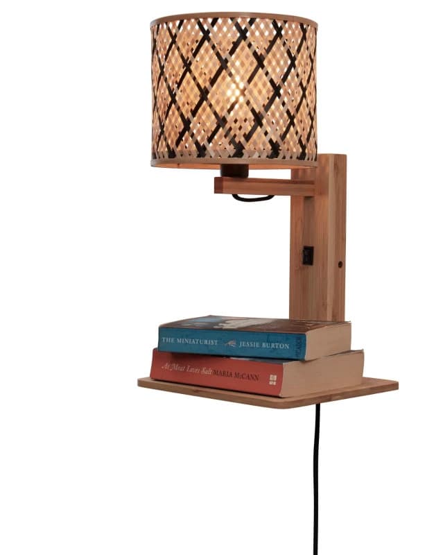 Good&Mojo Bamboe LED Wandlamp Java | 1X E14 Max 60W | Natural/Black