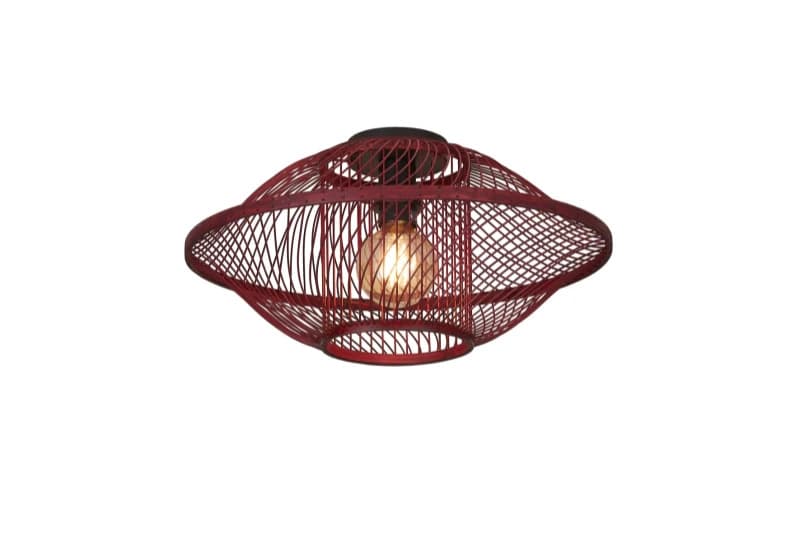 Good&Mojo Bamboe LED Plafondlamp Maui | 1X E27 Max 60W | Deep Wine Red