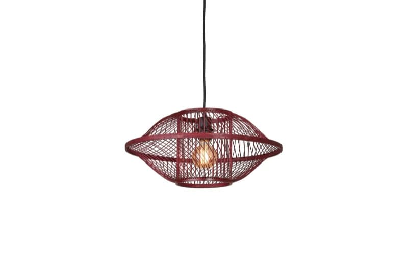 Good&Mojo Bamboe LED Hanglamp Maui | 1X E27 Max 60W | Deep Wine Red