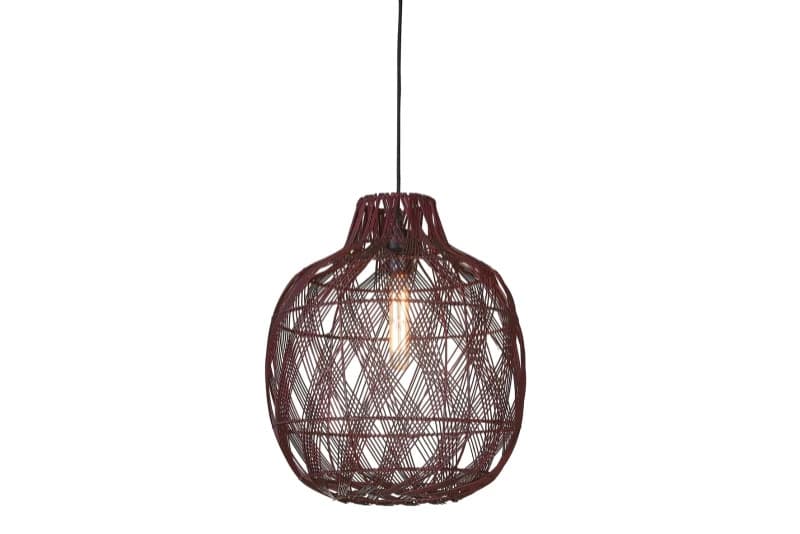 Good&Mojo Bamboe LED Hanglamp Mendoza | 1X E27 Max 60W | Deep Wine Red