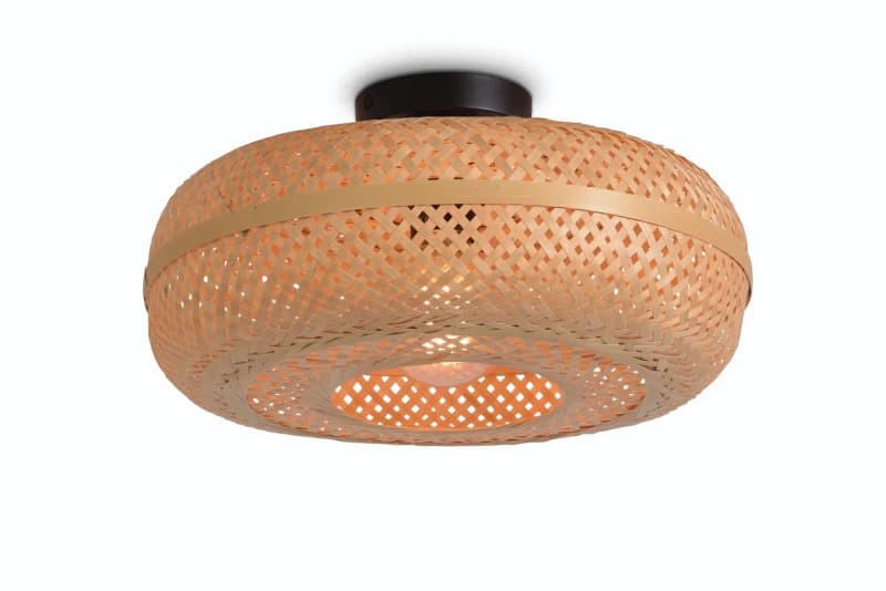 Good&Mojo Bamboe LED Plafondlamp Palawan | 1X E27 Max 60W | Natural/Black