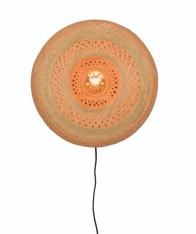 Good&Mojo Bamboe LED Wandlamp Palawan | 1X E27 Max 60W | Natural/Black