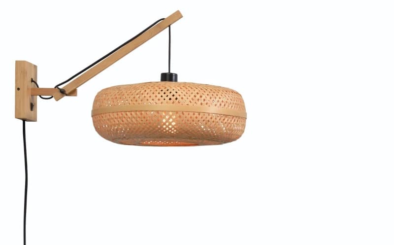 Good&Mojo Bamboe LED Wandlamp Palawan | 1X E27 Max 40W | Naturel