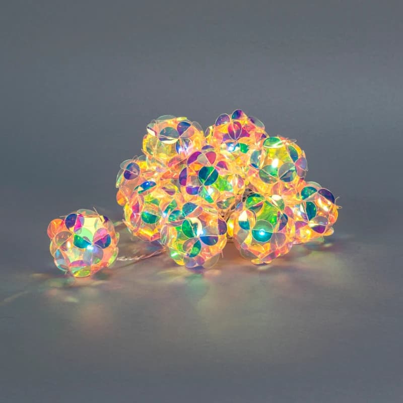 Konstsmide Lichtketting 3D Diamant | 10 Lichtpunten warmwit 1,5m | Batterij 6u timer | Binnen/Buiten IP44 | Spacing 15cm thumbnail 2