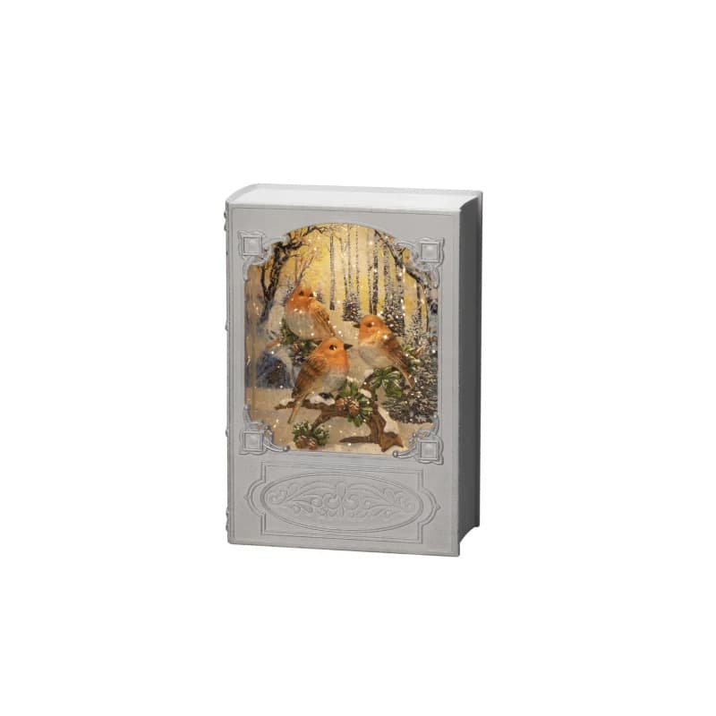 Konstsmide LED Decoratief Boek Sneeuwtafereel | 0,1W Warm Wit | 1,5V |Ø19,3x13,5cm | 1 Lichtpunt | Timer | Batterij/USB | Alleen binnen