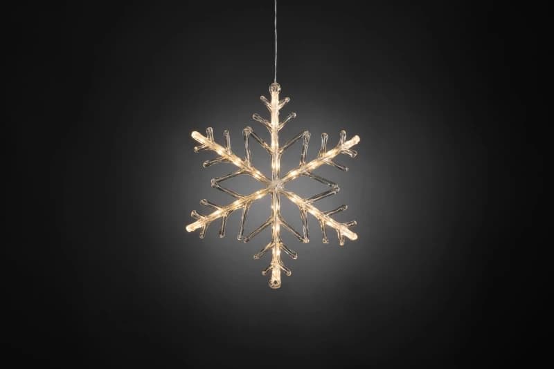 Konstsmide Acryl Sneeuwvlok | 1,44W 40cm | 6-uurs timer, aan/uit schakelaar | Op batterij 1,5V | Geschikt voor buitengebruik thumbnail 2