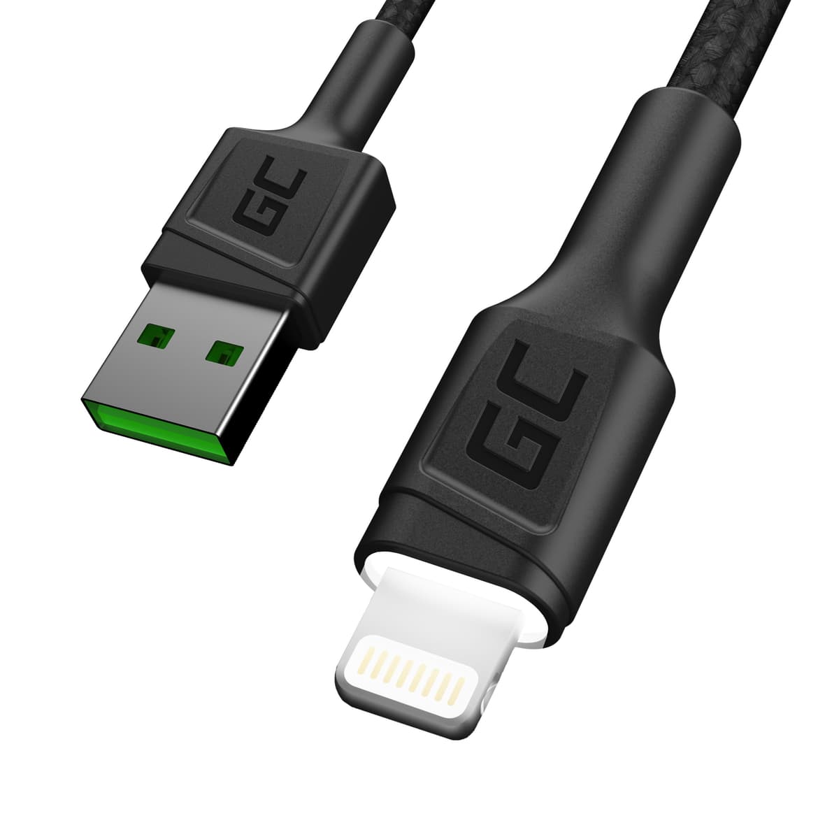 Oplaad kabel GC Ray USB - Lightning 200cm Met ingebouwd wit LED licht, Fast Charging Apple 2.4A