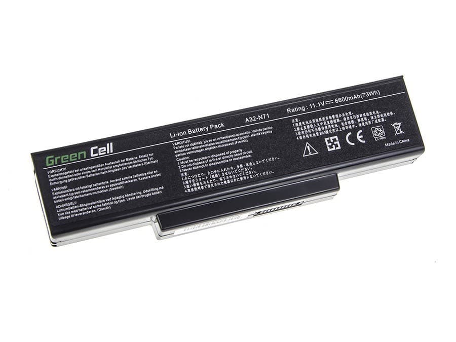 Batterij voor Asus A32-K72 K72 K73 N71 N73 / 11,1V 6600mAh