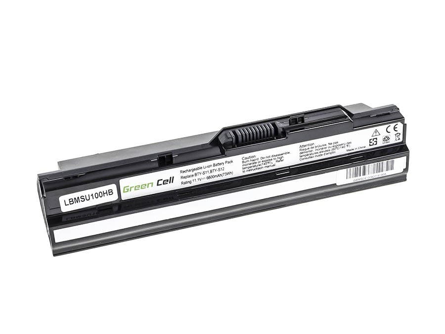 Batterij voor MSI Wind U91 L2100 L2300 U210 U120 U115 U270 (zwart) / 11,1V 6600mAh