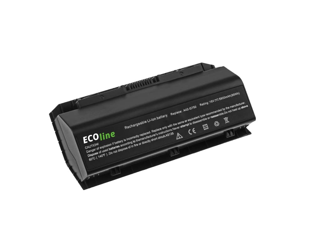 EcoLine - A42-G750 Batterij Geschikt voor de Asus G750 G750J G750JH G750JM G750JS G750JW G750JX G750JZ / 15V 5200mAh
