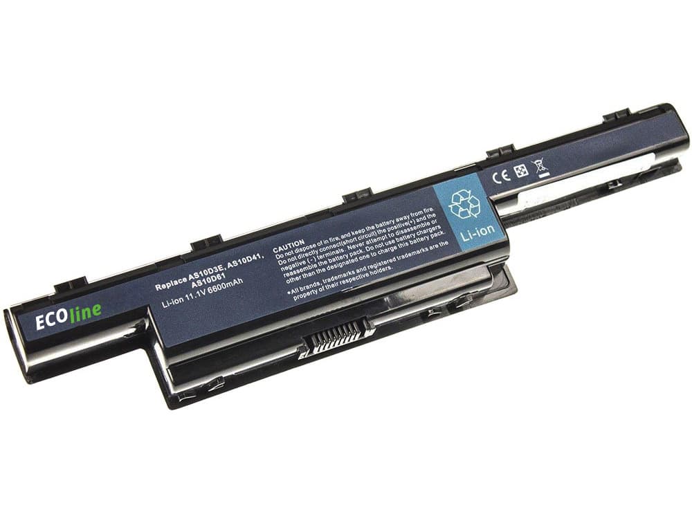 EcoLine - AS10D31 AS10D41 AS10D51 AS10D71 Batterij Geschikt voor de Acer Aspire 5740G 5741G 5742G 5749Z 5750G 5755G / 11.1V 6600mAh - afbeelding 1