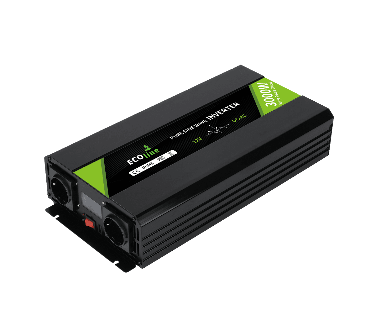 EcoLine - Omvormer 12V Naar 220V/230V - 3000w Vermogen - Zuivere sinus - Spanningomvormer - afbeelding 1