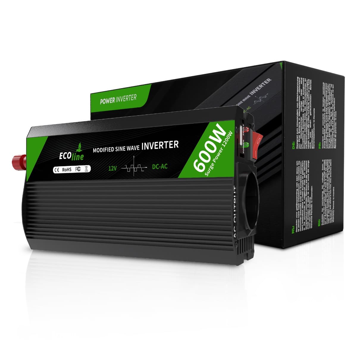 EcoLine - Omvormer 12V Naar 220V / 230V - 500w / 1000w Vermogen - Gemodificeerde Sinus - Spanningomvormer