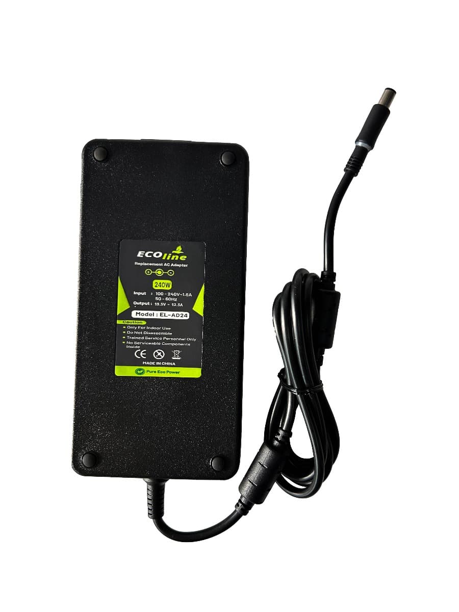 EcoLine - Oplader / AC Adapter - Geschikt voor de Dell Precision 7510 7710 M4700 M4800 M6600 M6700 M6800 Alienware 17 M17x - 19.5V 12.3A 240W - afbeelding 1
