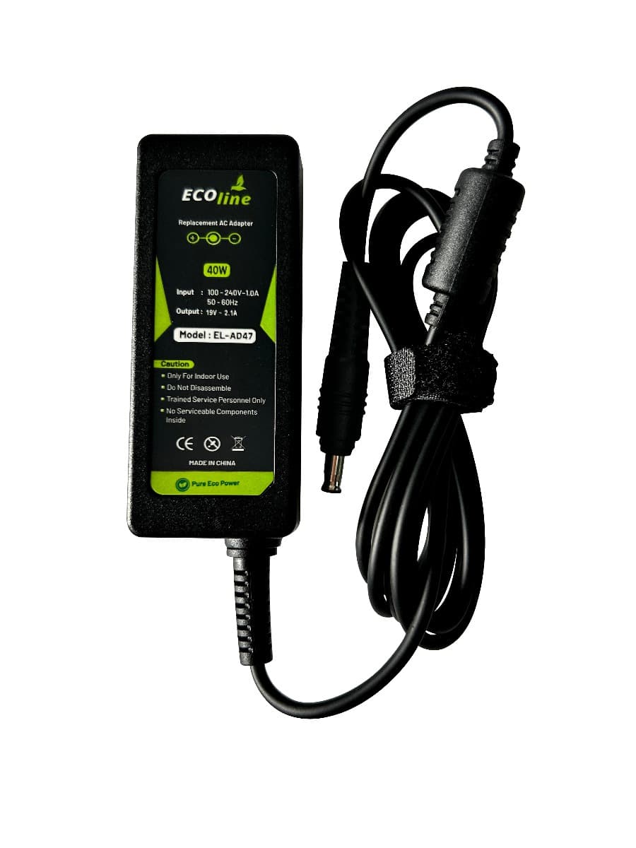 EcoLine - Oplader / AC Adapter - Geschikt voor de Samsung N100 N130 N145 N148 N150 NC10 NC110 N150 Plus - 19V 2.1A 40W - afbeelding 1