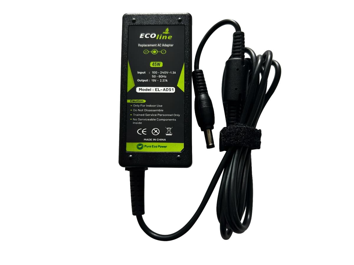 EcoLine - Oplader / AC Adapter - Geschikt voor de Toshiba Satellite C50D C75D C670D C870D U940 U945 Portege Z830 Z930 - 19V 2.37A 45W