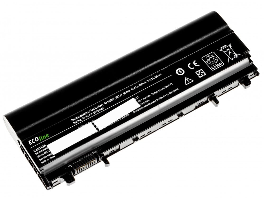 EcoLine - VV0NF N5YH9 Batterij Geschikt voor de Dell Latitude E5440 E5540 P44G / 11.1V 6600mAh - afbeelding 1