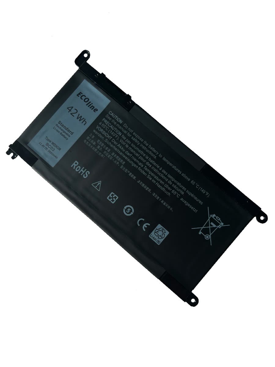 EcoLine - WDX0R WDXOR Batterij Geschikt voor de Dell Inspiron 13 5368 5378 5379 14 5482 15 5565 5567 5568 5570 5578 5579 7560 7570 17 5770 / 11.4V 3400mAh - afbeelding 1