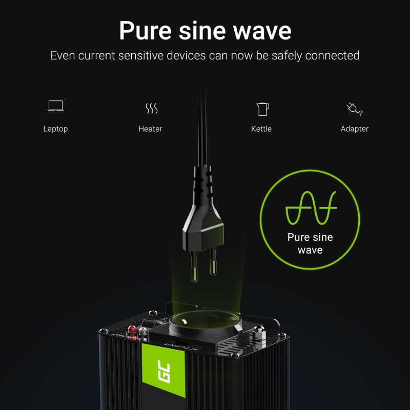 Auto-omvormer 24V tot 230V, 300W / 600W volledige sinusgolf