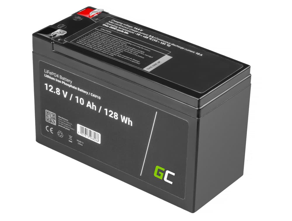 Batterij Lithium-ijzerfosfaat LiFePO4 12V 12.8V 10Ah voor fotovoltaïsche installaties, campers en boten