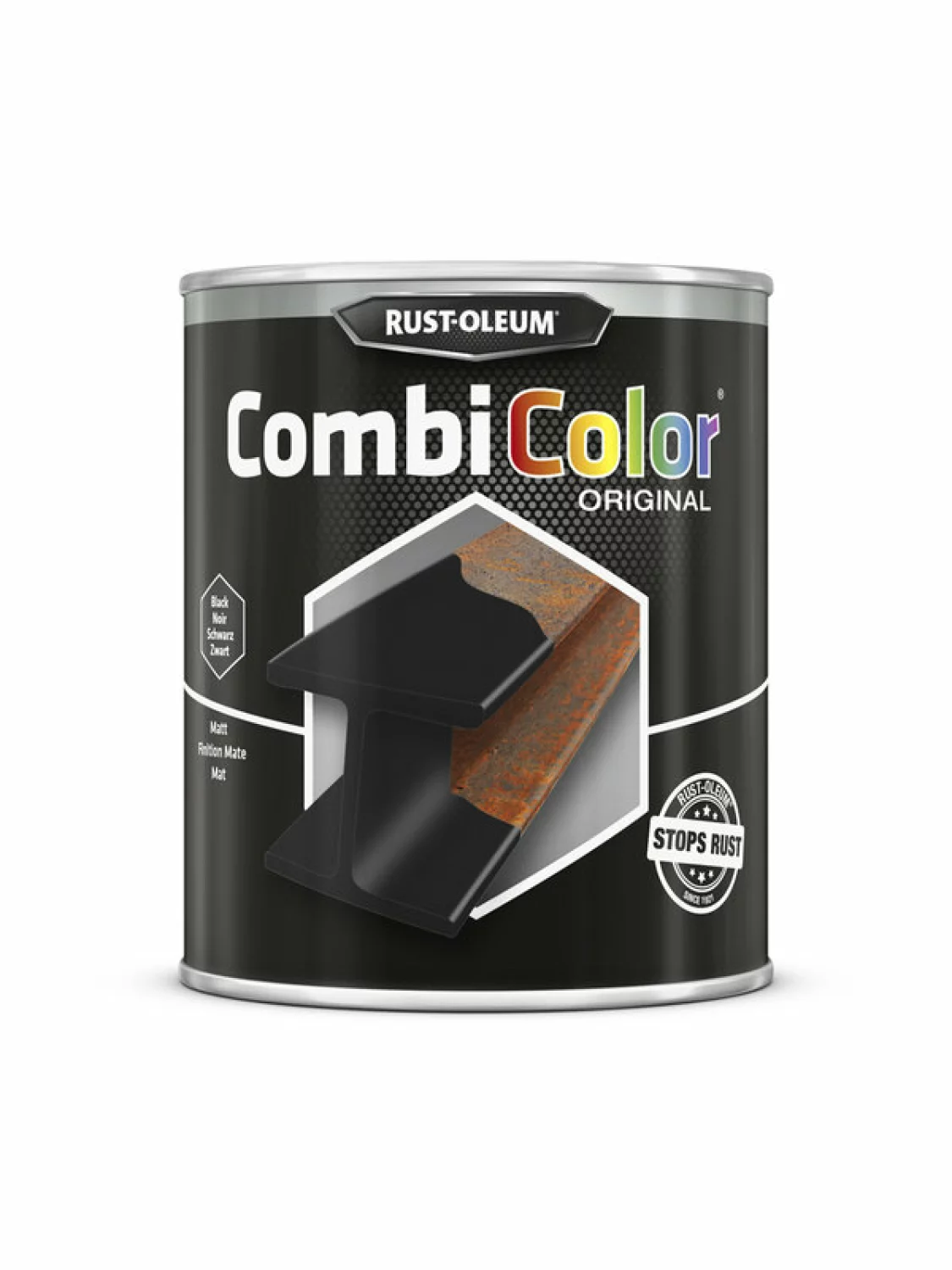 Rust-Oleum CombiColor Metaalverf - Gitzwart - 0,75L
