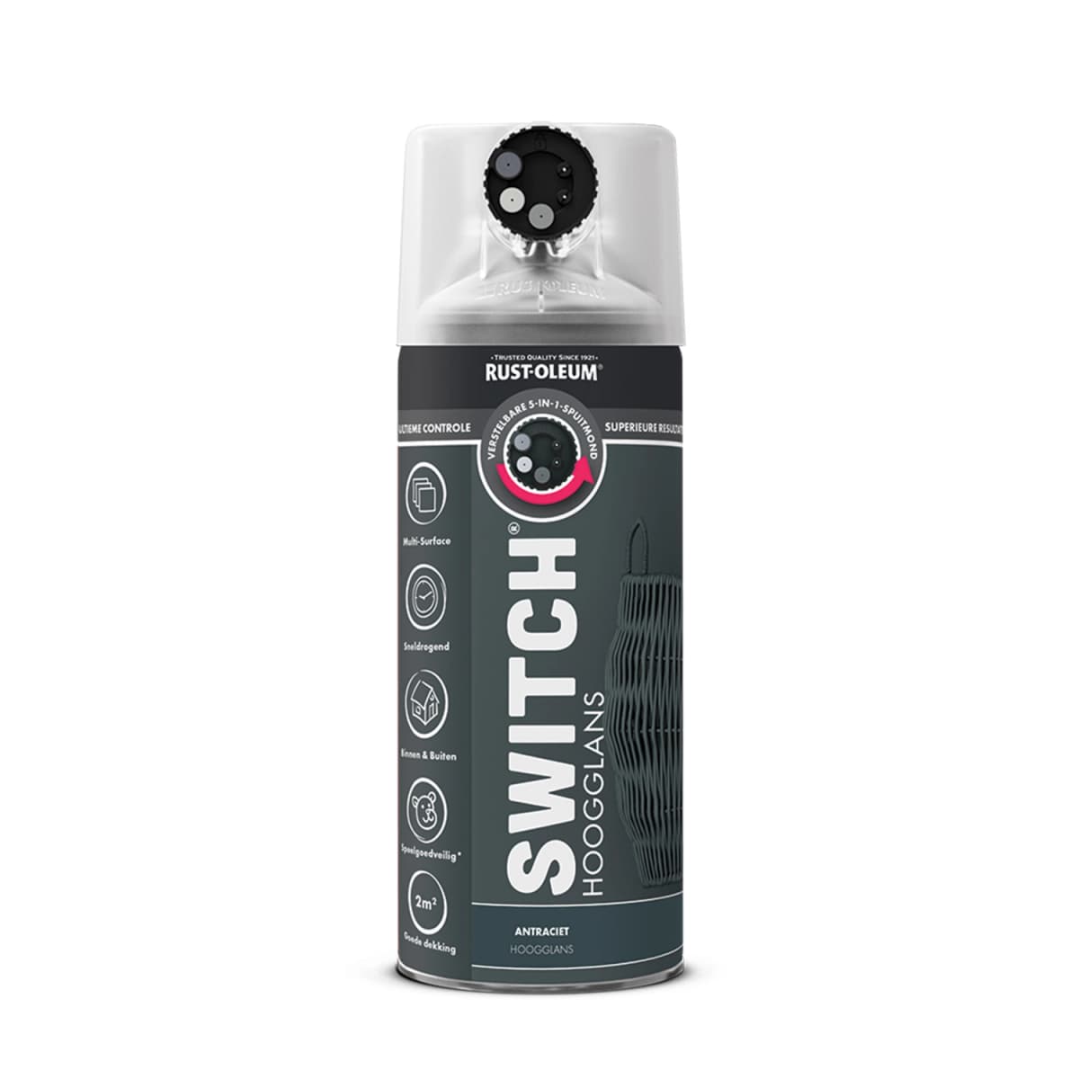 Rust-Oleum Switch Spuitlak - Hoogglans Antraciet - 400ml