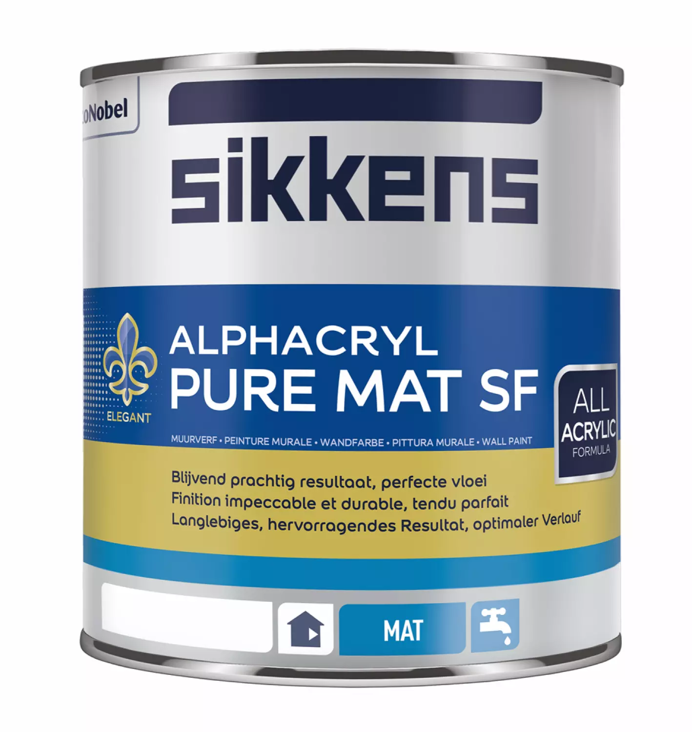 Sikkens Alphacryl Pure Mat SF - Op Kleur Gemengd - 1L - Muurverf