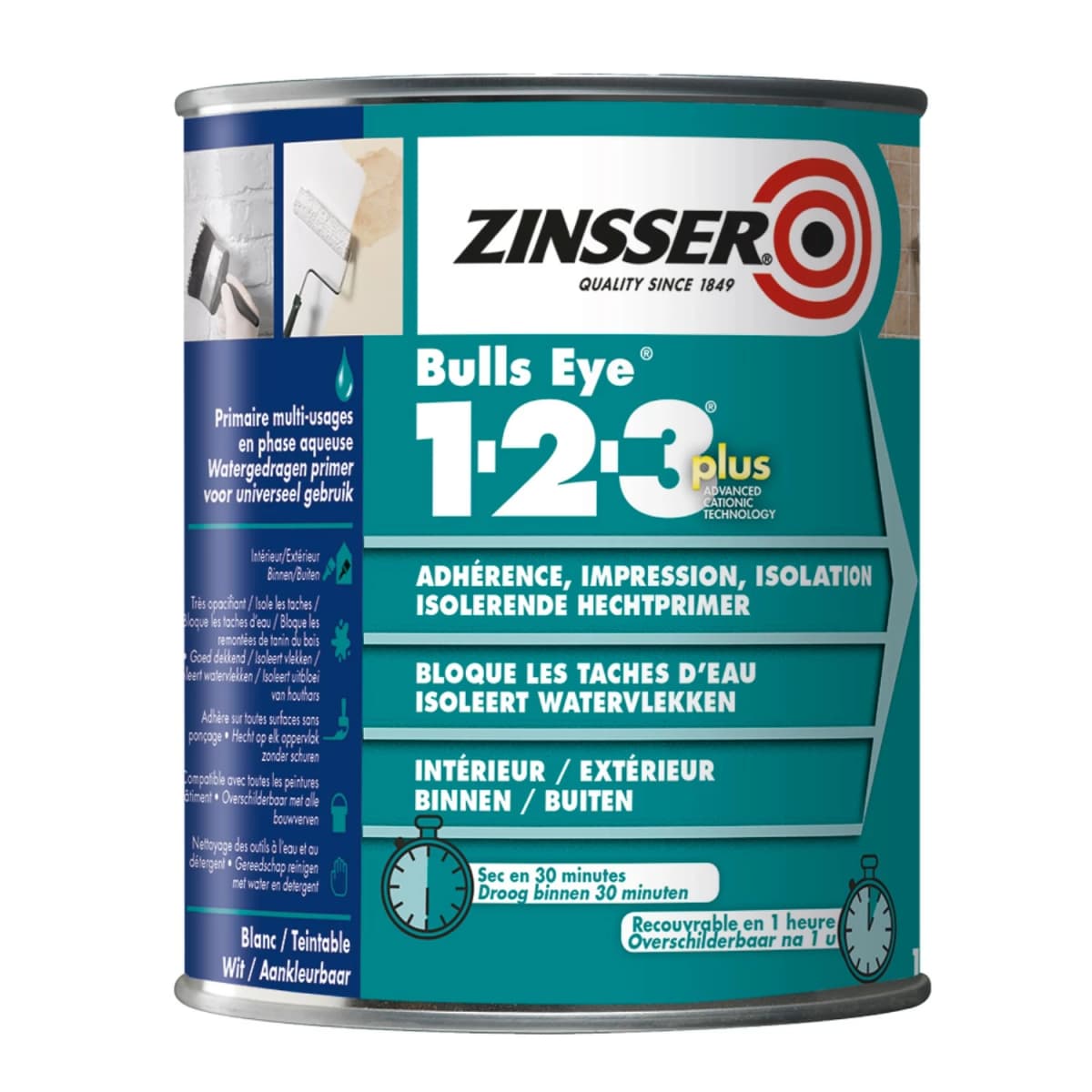 Zinsser Bulls Eye 1-2-3 Plus - Primer - Wit - 1L