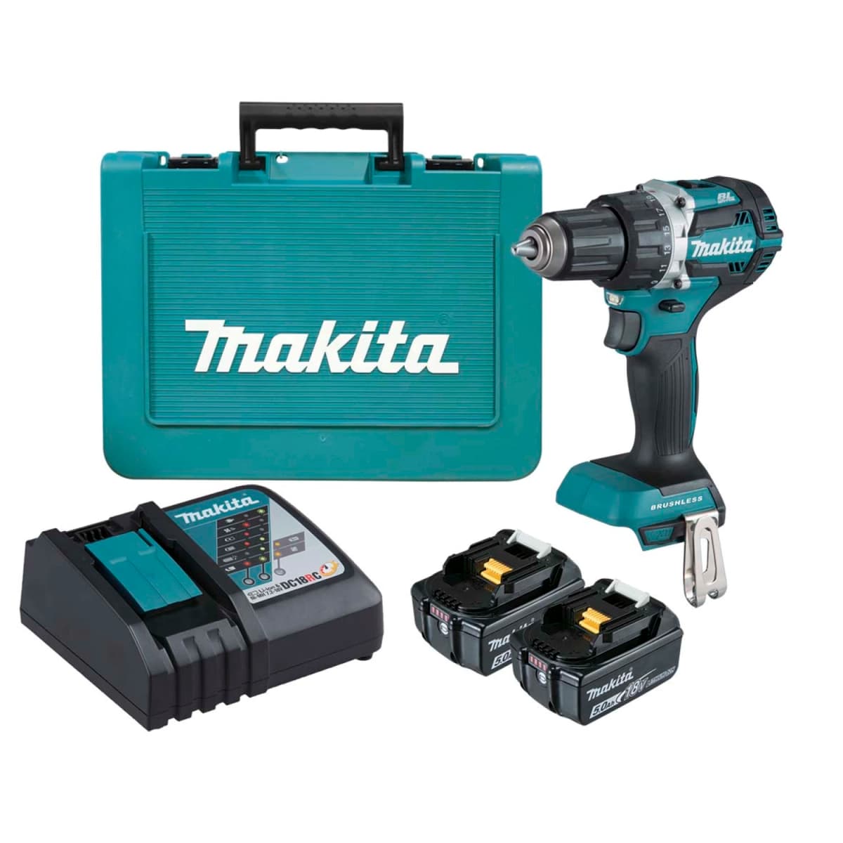 Makita DDF484RTE 18V Li-Ion Accu Boor-/schroefmachine Set (2x 5.0Ah Accu) In Koffer- Koolborstelloos