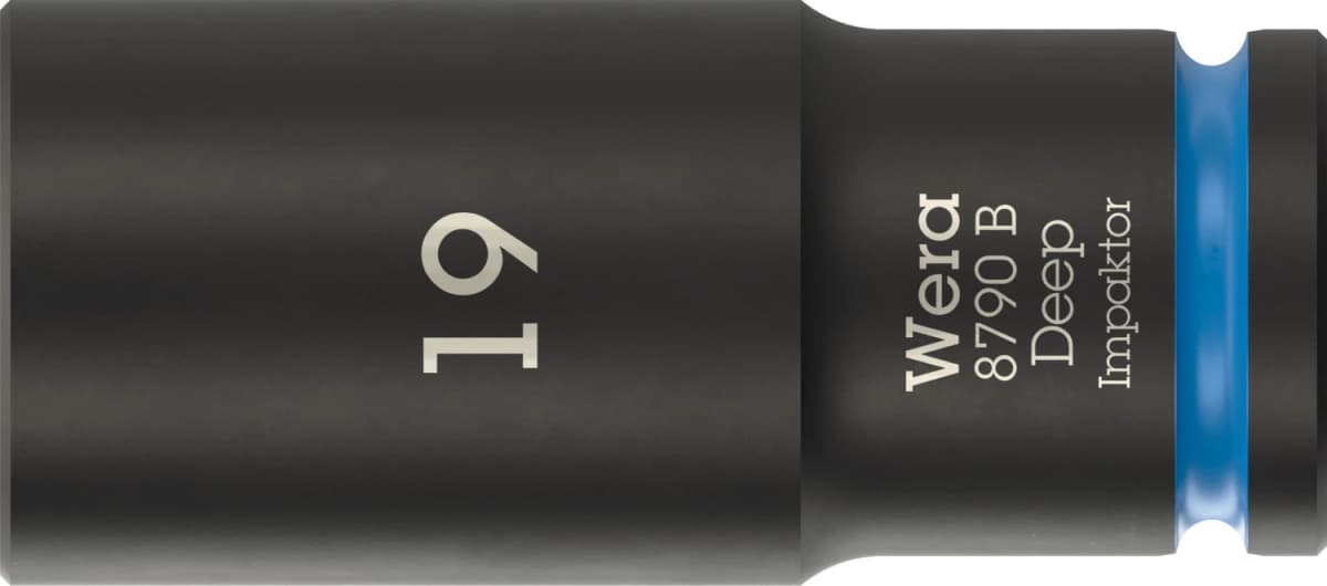 Wera 05005560001 8790 B Impaktor Deep Lange Krachtdop - 3/8"- Zeskant - 19 X 63mm