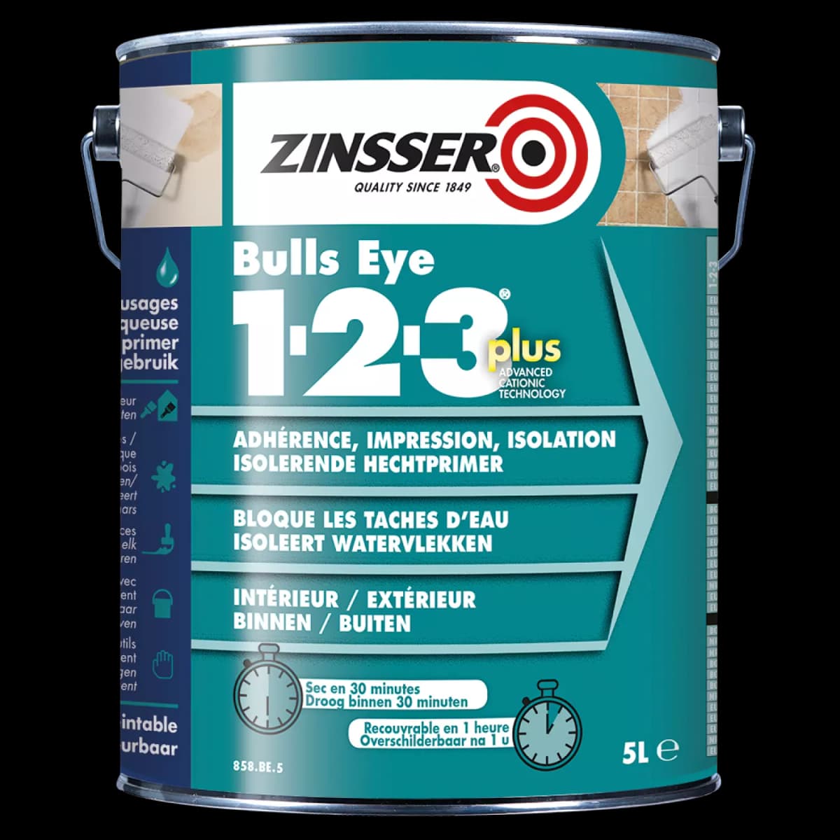 Zinsser Bulls Eye 1-2-3 Plus - Primer - Wit - 5L