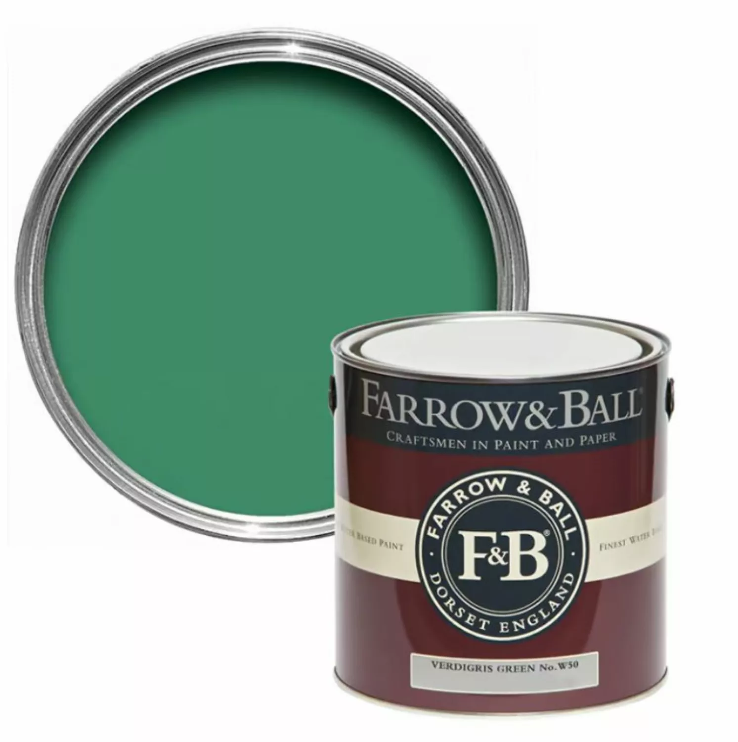 Farrow&Ball Estate Eggshell Verdigris Green No. W50 5L