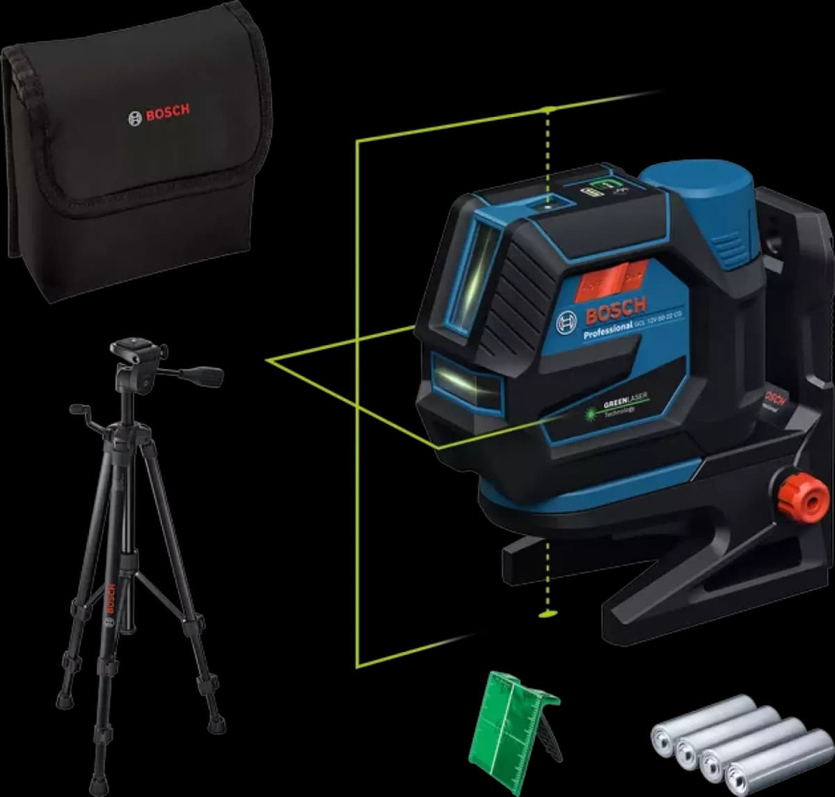 Bosch GCL 12V-50-22 CG 12V Accu Kruislijnlaser In Tas + Statief (inclusief Batterijen)