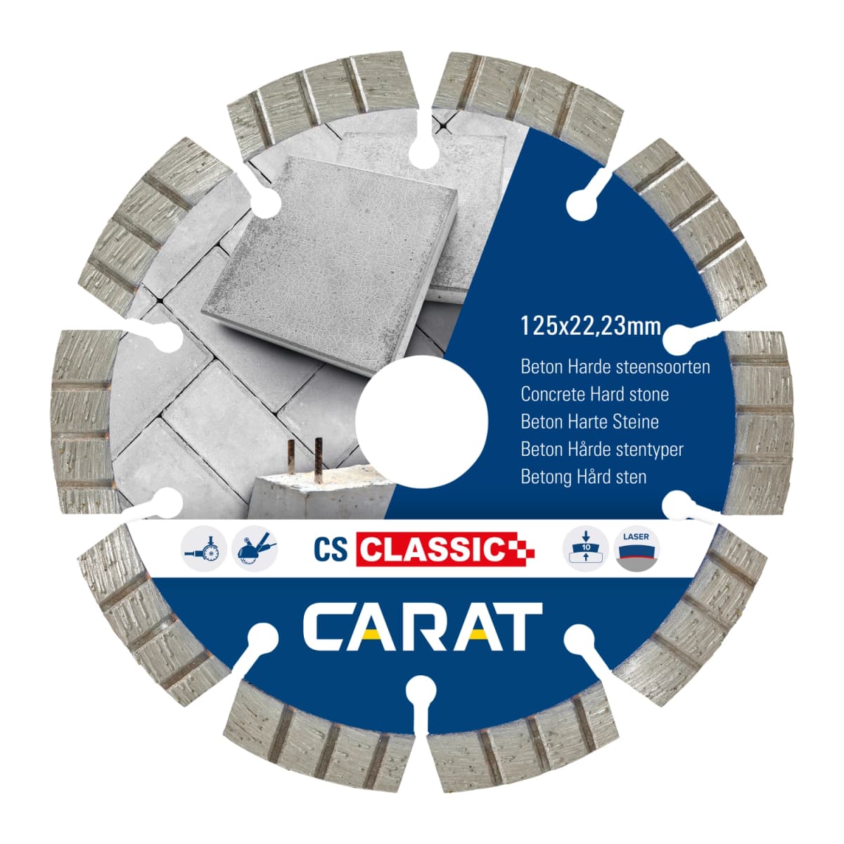 Carat CSC1253000 Diamantzaagblad Voor Droogzagen - 125 X 22,23mm - Beton