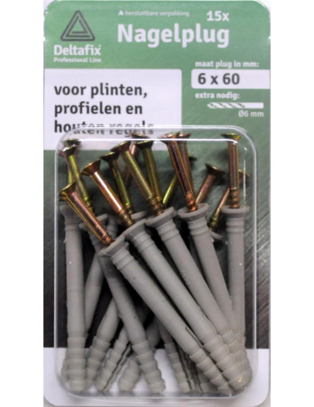Deltafix Nagelpluggen 6x60mm 15 stuks