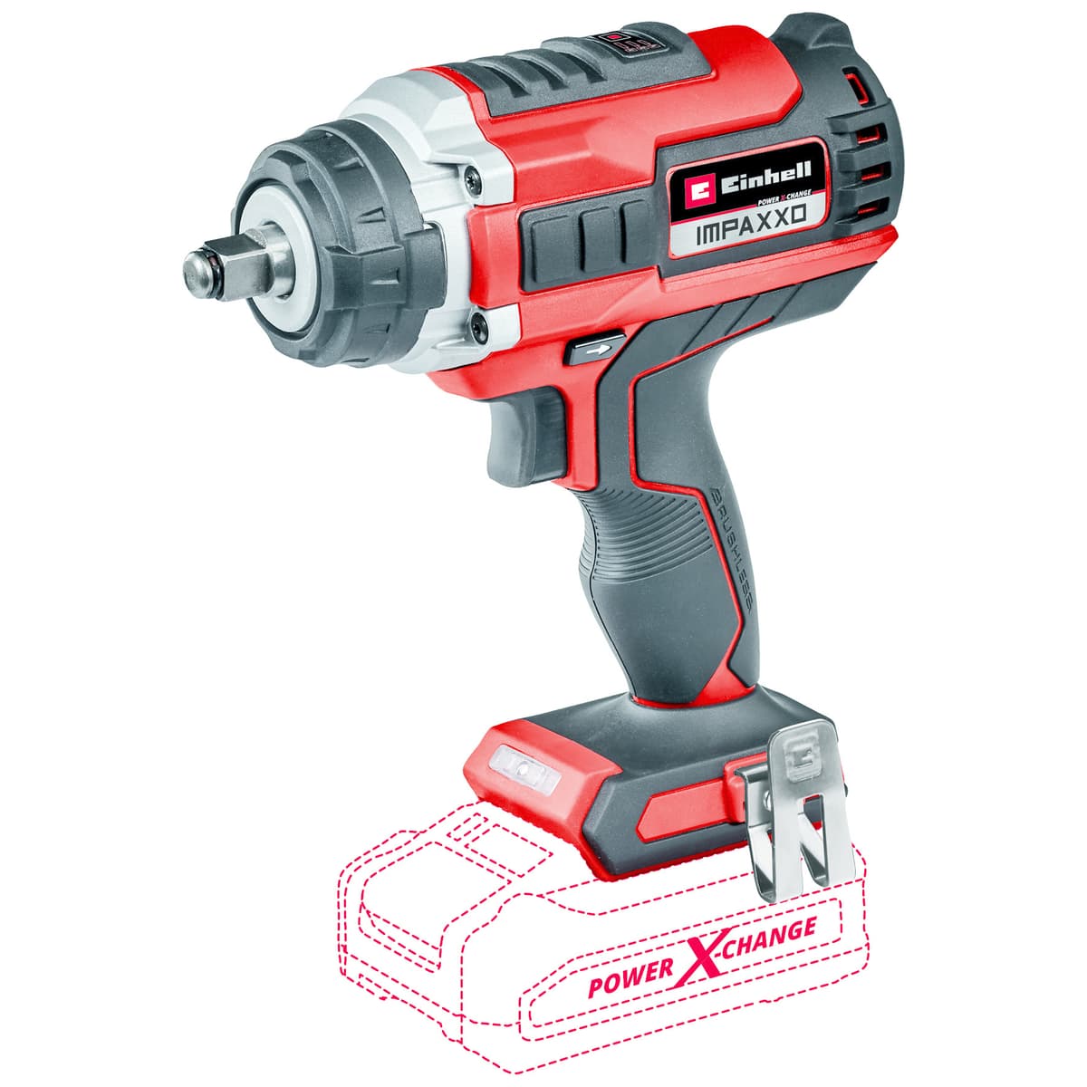 Einhell IMPAXXO 18/400 BL Solo– Accu Slagmoersleutel – 400Nm – Brushless – 3 Snelheden – LED – Incl. Bitadapter&Moerset