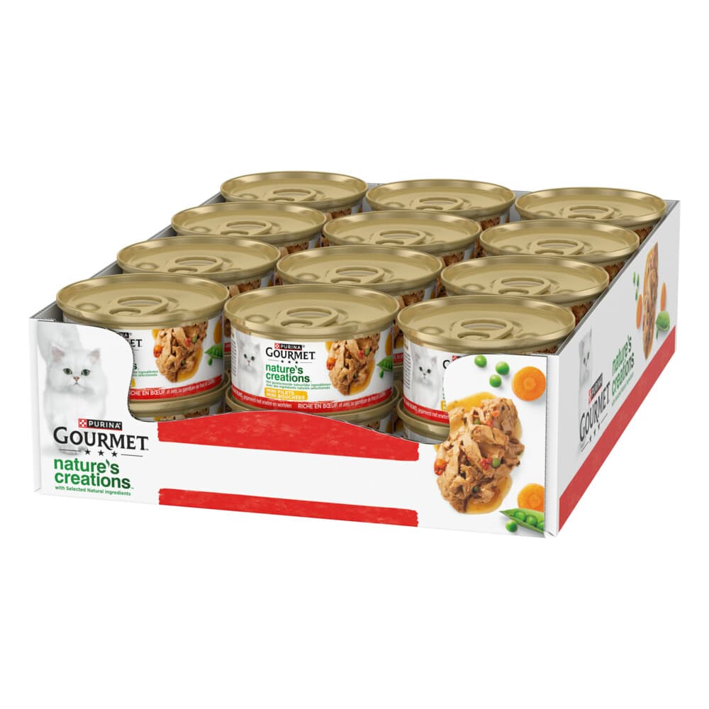 24x Gourmet Nature's Creations Kattenvoer Nat Rund 85 gr