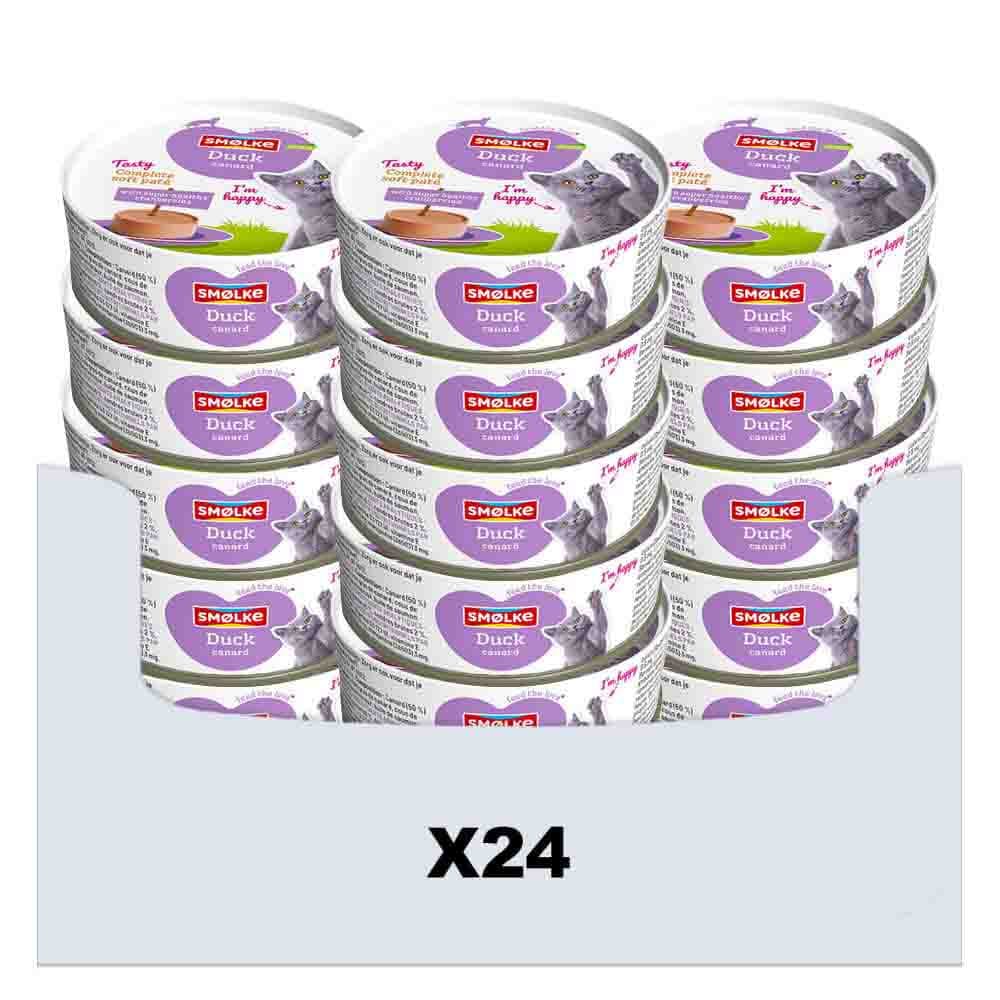 24x Smolke Kattenvoer Soft Paté Eend 80 gr