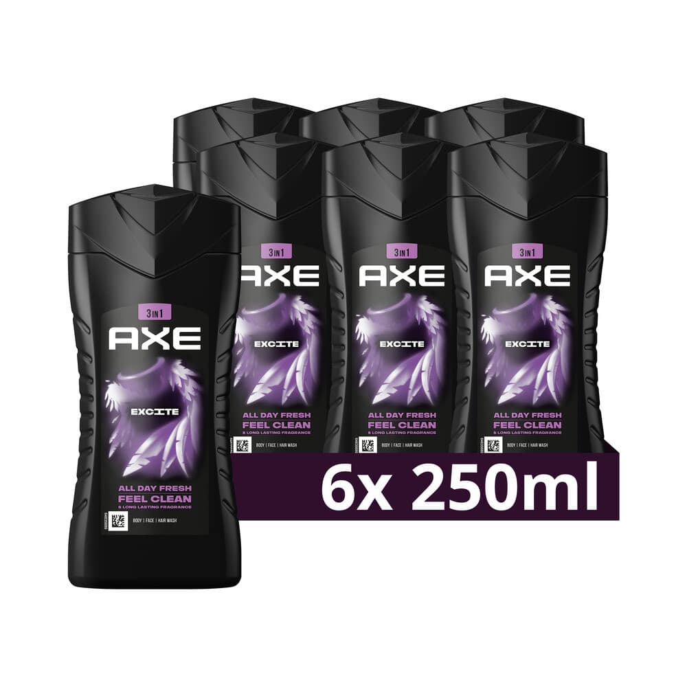 6x Axe Douchegel Excite 250 ml