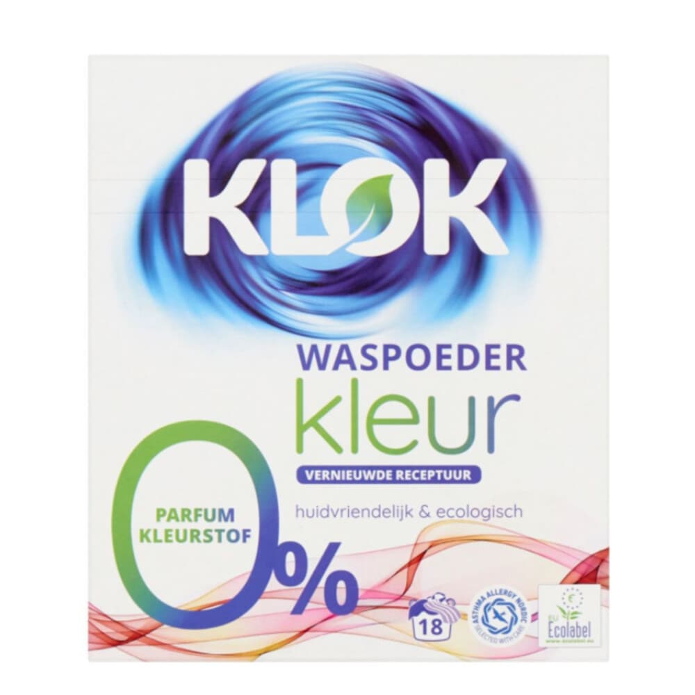 Klok Waspoeder Eco Kleur 18 Wasbeurten 1,17 kg