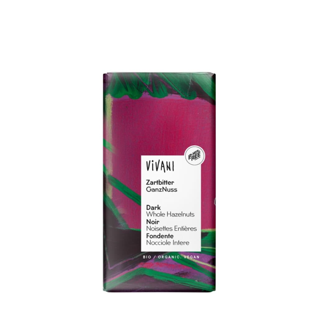 10x Vivani Chocoladereep Puur Hazelnoot 100 gr